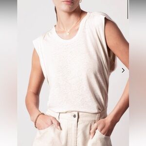 Brochu Walker $160 The Reins Tee Size S | Women's Cream Sleeveless Top